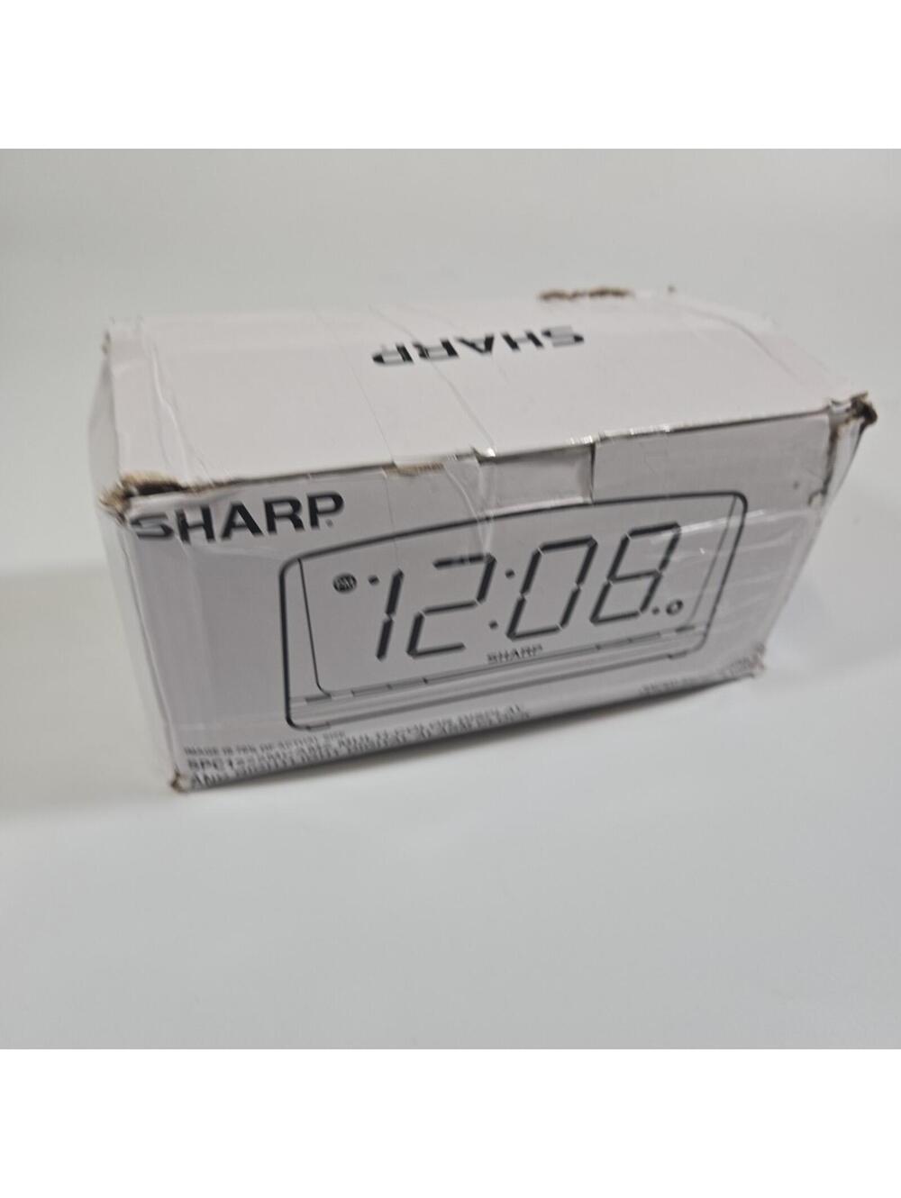 Sharp Mirror Finish Digital Clock White LED Display Nightlight SPC1225 Open Box - Picture 7 of 10
